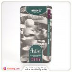 ست جعبه فلزی مداد طراحی آرتیست آریا