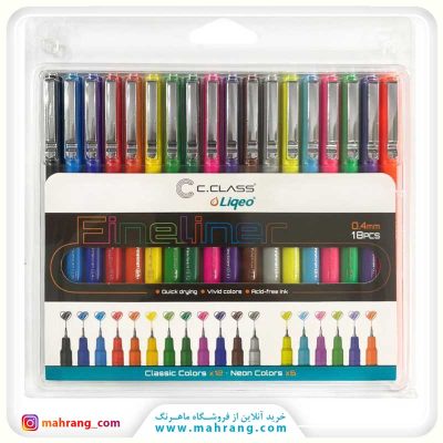 روان نویس سی کلاس فاین لاینر بسته 18 عددی